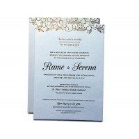 Gold wedding greeting card sets customized thickness edge handmade invitation card