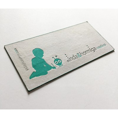 Embossed silver printing custom card CMYK printing business card letterpress