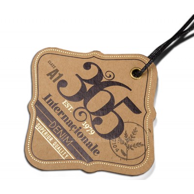 High Quality Printing and embossed kraft paper hang tag, jeans hang tag,Design hang tag printing