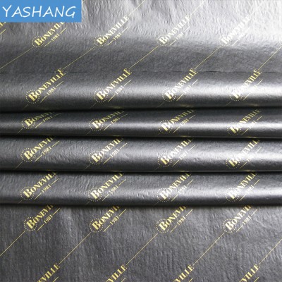 28gsm custom logo wrapping tissue black paper jumbo roll supplier