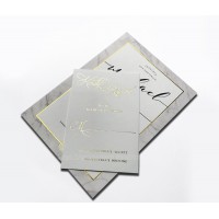 Thickness edge customized white wedding card designs with hot stamping handmade invitation card