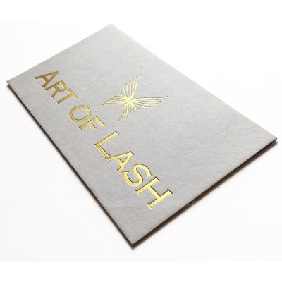 White gold foil logo paper visit & gift card business cards embossed