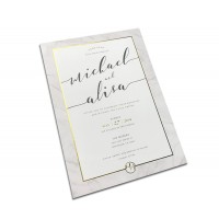 Full color printing invitation cards sets wedding type gold formal invitation card