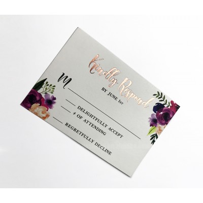 Rose gold wedding card invitation greeting paper card Waimaotong wedding invitation card