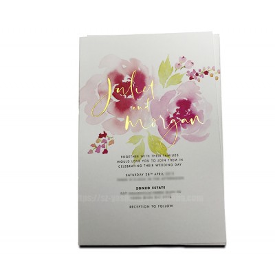 Colorful cotton paper wedding card design handmade invitation card