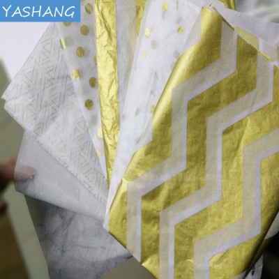 Gold printing wrapping tissue paper for shirts/gift wrapping/ garment packing paper wrapping tissue paper