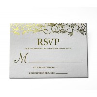 Gold stamping greeting card design printing RSVP sets wedding invitation card luxury