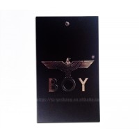 Silver hangtag garment labels custom logo gift card printing